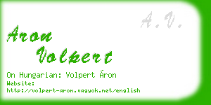 aron volpert business card